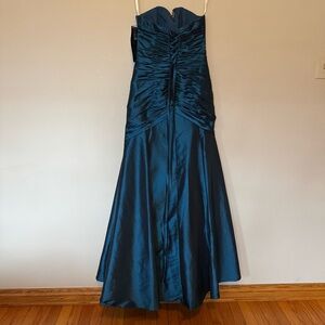Y2K NWT Precious Formals Midnight Blue Beaded Strapless Gown Size 4 | Prom Dress